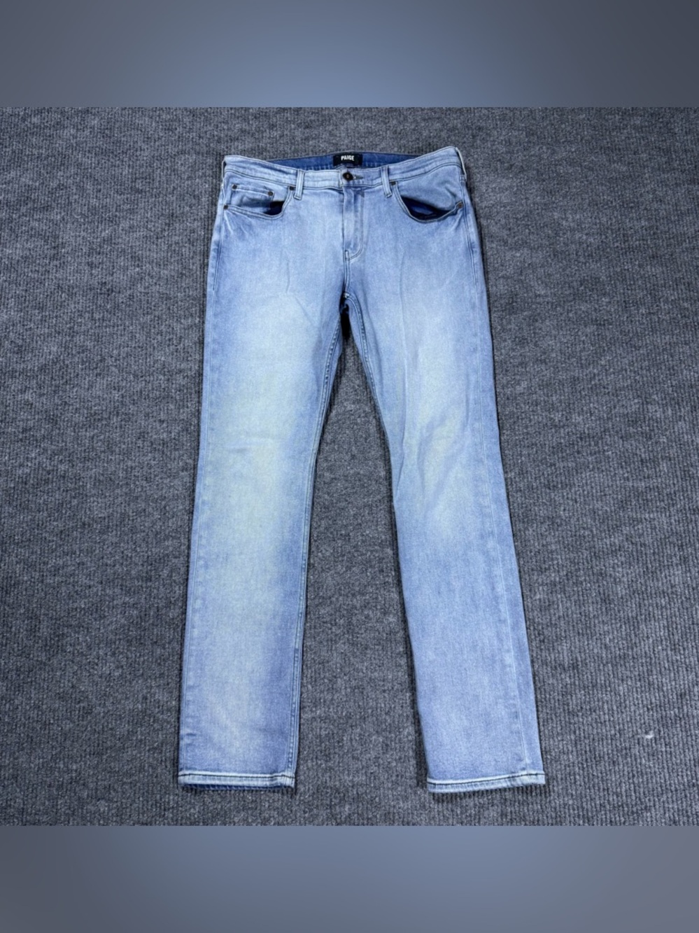 Paige Federal Jeans Mens 33x33 Blue Straight Leg Stretch Denim Stonewash Casual